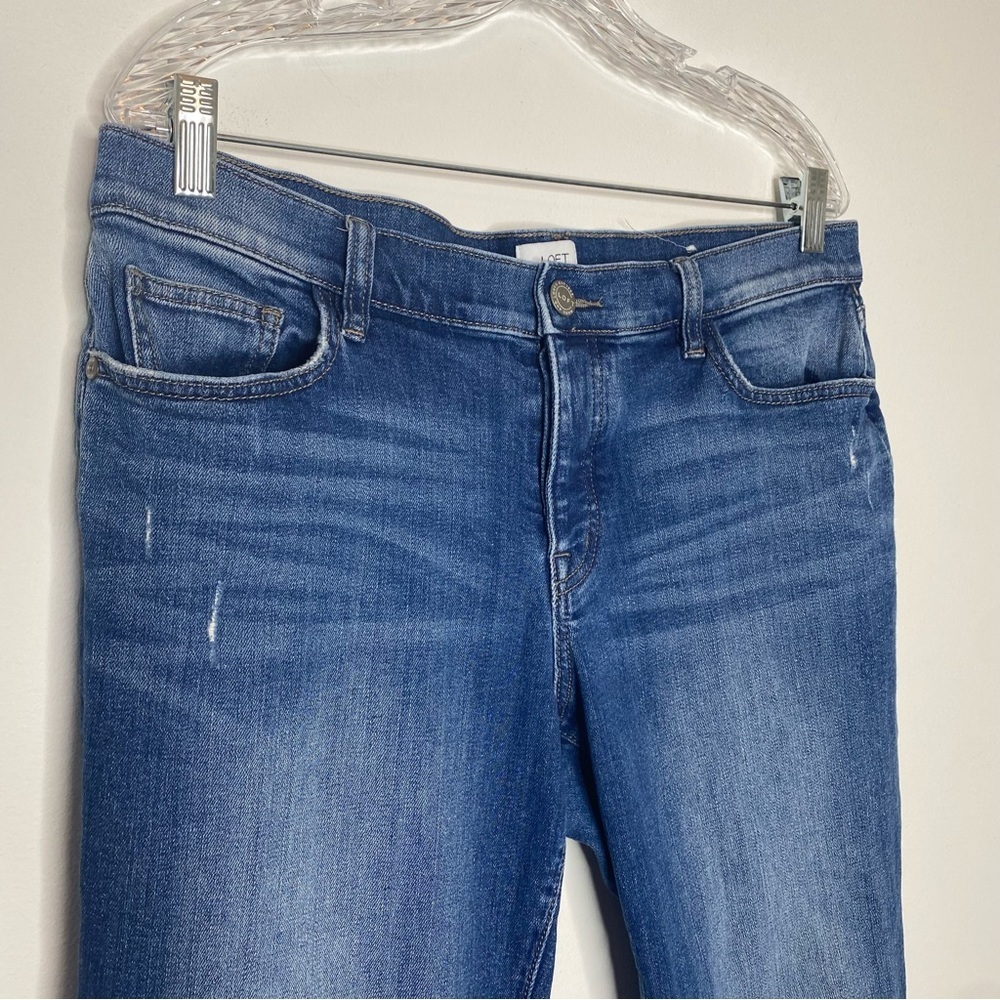 Loft Outlet Button Fly Distressed Boyfriend Jeans - Picture 2 of 10